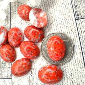 Jewelry Making Vintage Coral Matrix Cabachons 5 Pieces
